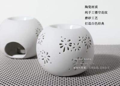 【圓形鏤空 白色陶瓷香熏爐/香熏燈/精油燈 磨砂表面 蠟燭燈】價(jià)格,廠家,圖片,空氣清新劑,深圳市羅湖區(qū)筍崗工藝禮品城紫燭林工藝品店-